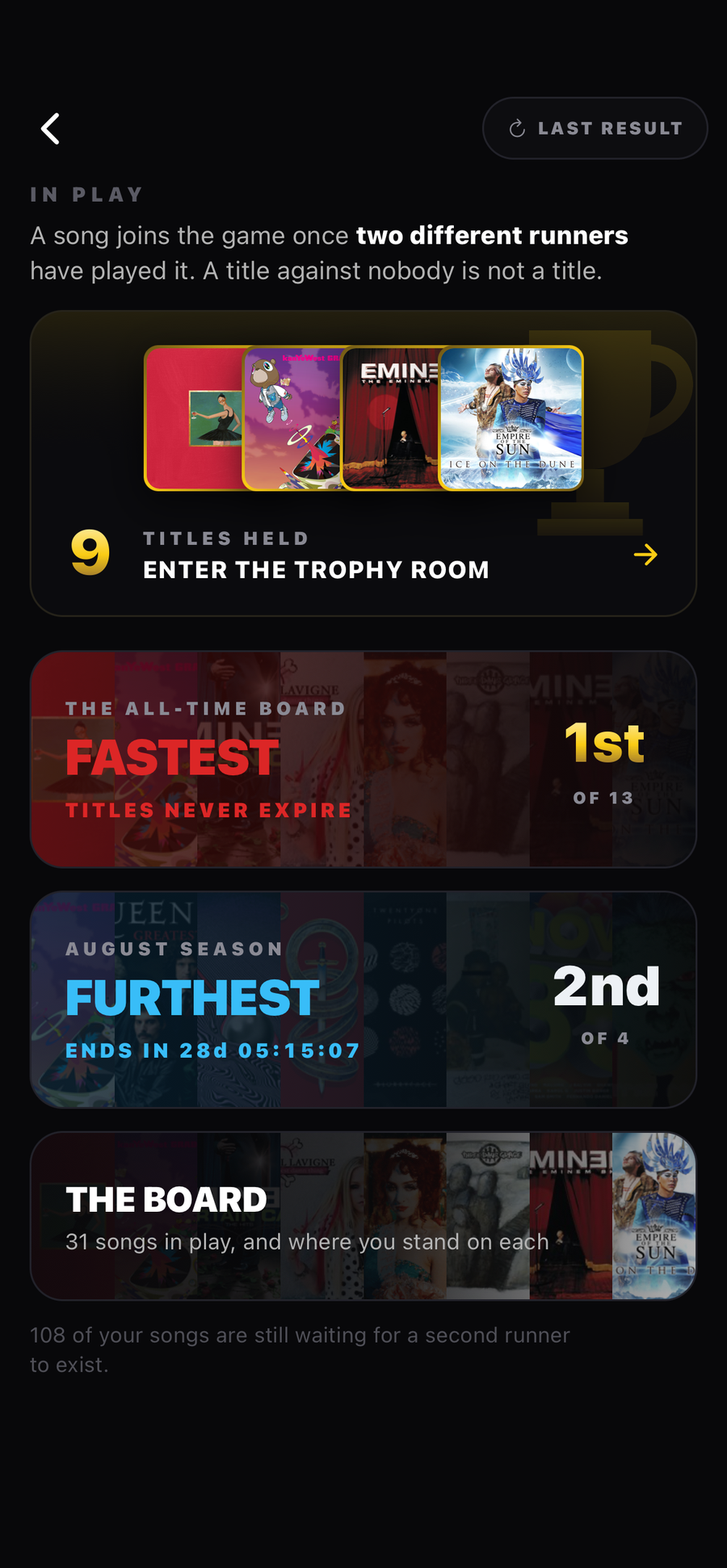 The In play trophy room